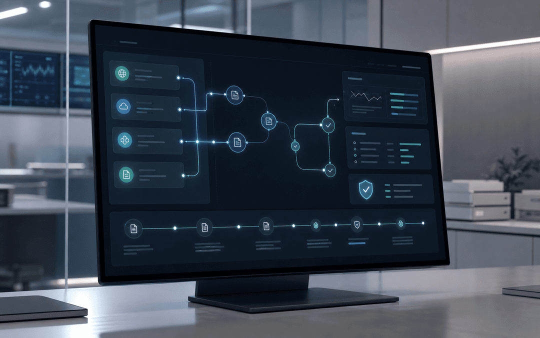 Clinical workspace displaying organized operational intelligence panels.